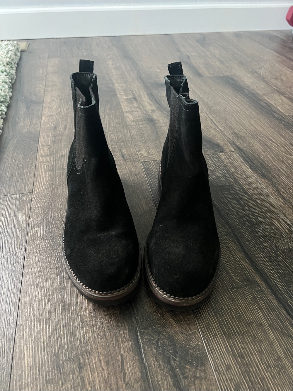 Crown Vintage Black Suede Chelsea Boots